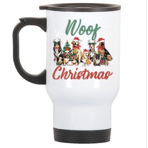 Funny We Woof You A Merry Christmas Cute Dogs Gift Stainless Steel Travel Mug