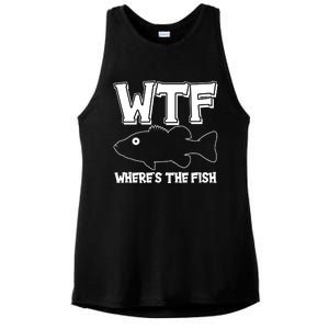 Funny WTF Wheres The Fish Ladies PosiCharge Tri-Blend Wicking Tank