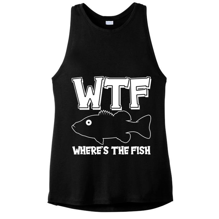 Funny WTF Wheres The Fish Ladies PosiCharge Tri-Blend Wicking Tank