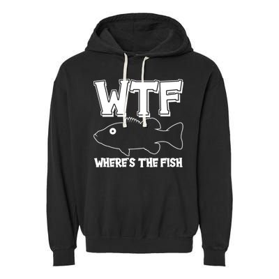 Funny WTF Wheres The Fish Garment-Dyed Fleece Hoodie