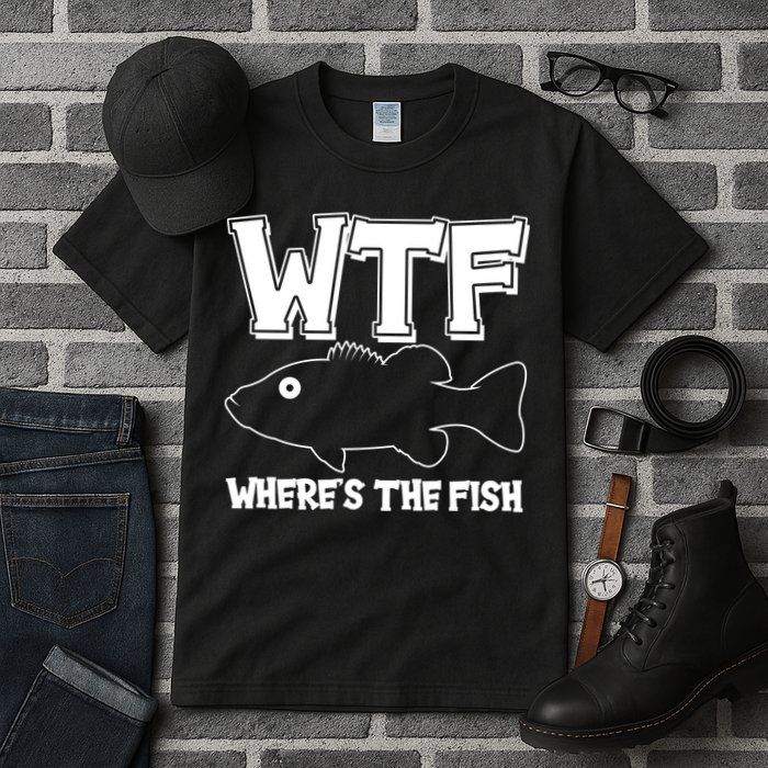 Funny WTF Wheres The Fish Tall T-Shirt