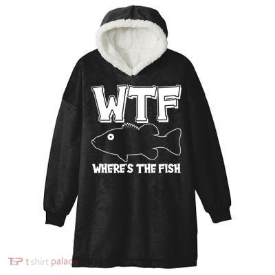Funny WTF Wheres The Fish Hooded Wearable Blanket