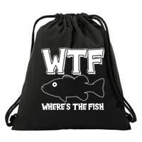 Funny WTF Wheres The Fish Drawstring Bag