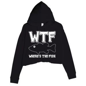 Funny WTF Wheres The Fish Crop Fleece Hoodie