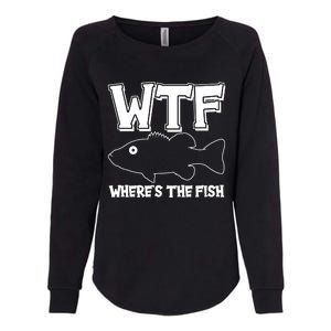 Funny WTF Wheres The Fish Womens California Wash Sweatshirt