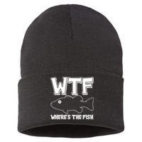 Funny WTF Wheres The Fish Sustainable Knit Beanie
