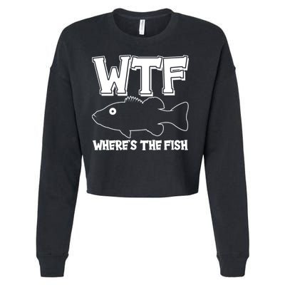 Funny WTF Wheres The Fish Cropped Pullover Crew