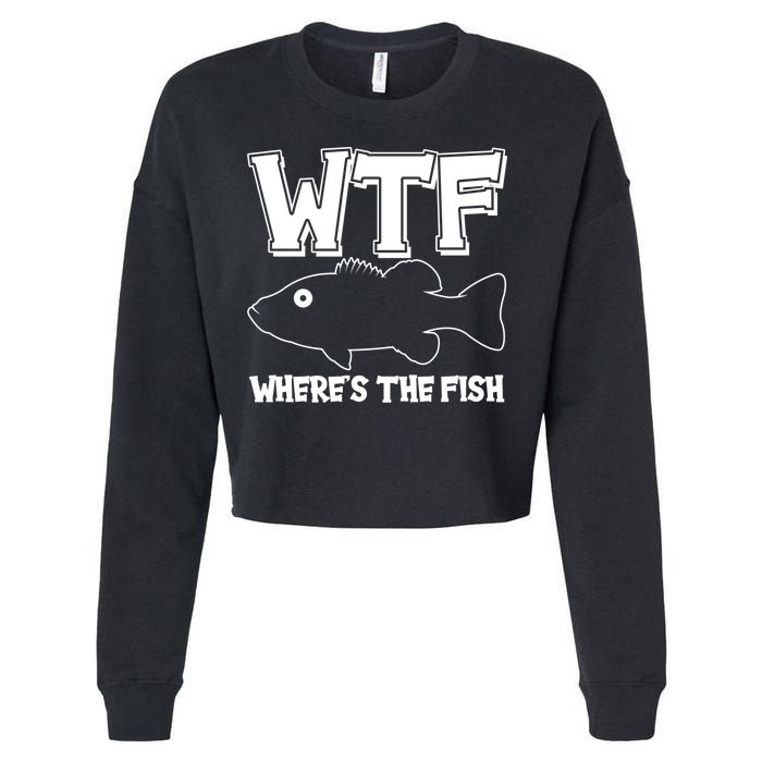 Funny WTF Wheres The Fish Cropped Pullover Crew