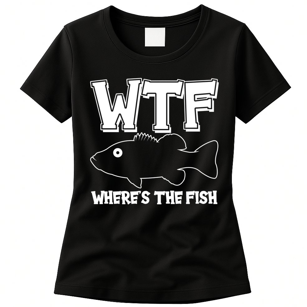 Funny WTF Wheres The Fish Womens T-Shirt