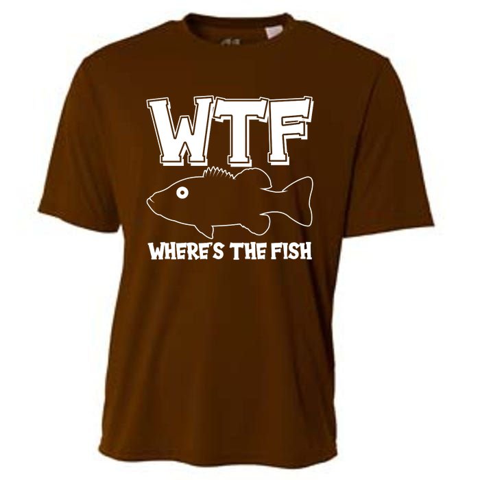 Funny WTF Wheres The Fish Cooling Performance Crew T-Shirt