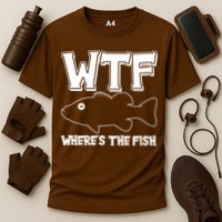 Funny WTF Wheres The Fish Cooling Performance Crew T-Shirt