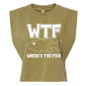 Funny WTF Wheres The Fish Garment-Dyed Women's Muscle Tee