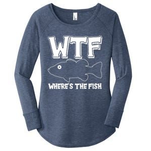 Funny WTF Wheres The Fish Women's Perfect Tri Tunic Long Sleeve Shirt