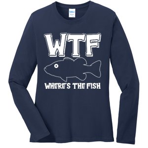 Funny WTF Wheres The Fish Ladies Long Sleeve Shirt