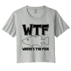 Funny WTF Wheres The Fish Women's Crop Top Tee