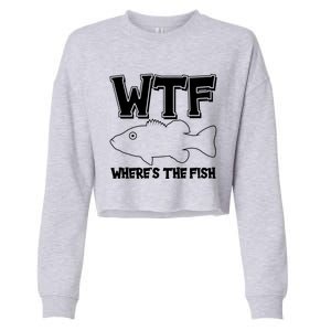 Funny WTF Wheres The Fish Cropped Pullover Crew