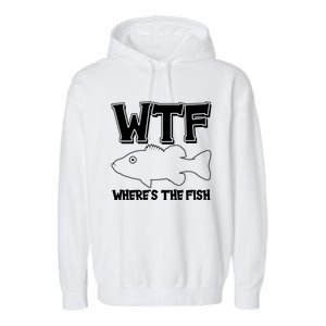 Funny WTF Wheres The Fish Garment-Dyed Fleece Hoodie