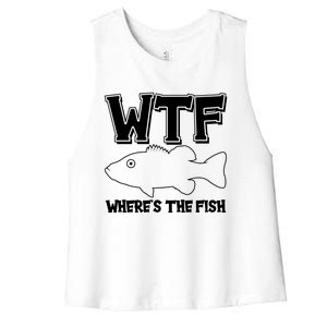 Funny WTF Wheres The Fish Women's Racerback Cropped Tank