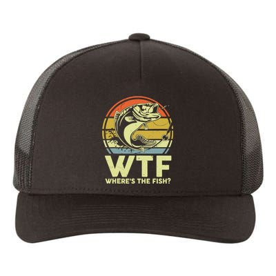 Fishing WTF Wheres The Fish Fisherman Funny Bass Dad Yupoong Adult 5-Panel Trucker Hat