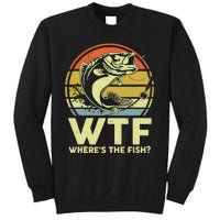 Fishing WTF Wheres The Fish Fisherman Funny Bass Dad Sweatshirt