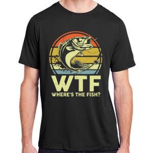 Fishing WTF Wheres The Fish Fisherman Funny Bass Dad Adult ChromaSoft Performance T-Shirt