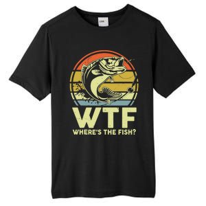 Fishing WTF Wheres The Fish Fisherman Funny Bass Dad Tall Fusion ChromaSoft Performance T-Shirt