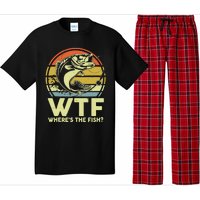 Fishing WTF Wheres The Fish Fisherman Funny Bass Dad Pajama Set