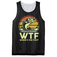 Fishing WTF Wheres The Fish Fisherman Funny Bass Dad Mesh Reversible Basketball Jersey Tank