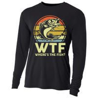 Fishing WTF Wheres The Fish Fisherman Funny Bass Dad Cooling Performance Long Sleeve Crew