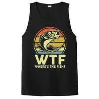 Fishing WTF Wheres The Fish Fisherman Funny Bass Dad PosiCharge Competitor Tank