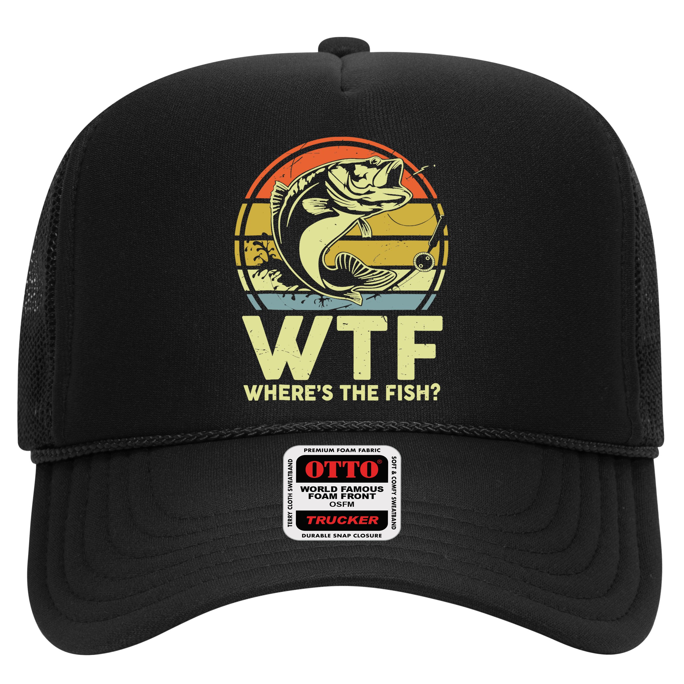 Fishing WTF Wheres The Fish Fisherman Funny Bass Dad Hat