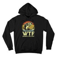 Fishing WTF Wheres The Fish Fisherman Funny Bass Dad Tall Hoodie