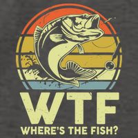 Fishing WTF Wheres The Fish Fisherman Funny Bass Dad Vector Backpack