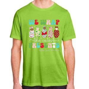 Fun We Wrap The Cutest Presents Labor And Delivery Christmas Adult ChromaSoft Performance T-Shirt