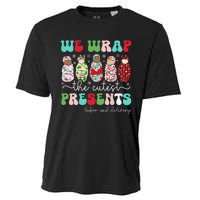 Fun We Wrap The Cutest Presents Labor And Delivery Christmas Cooling Performance Crew T-Shirt