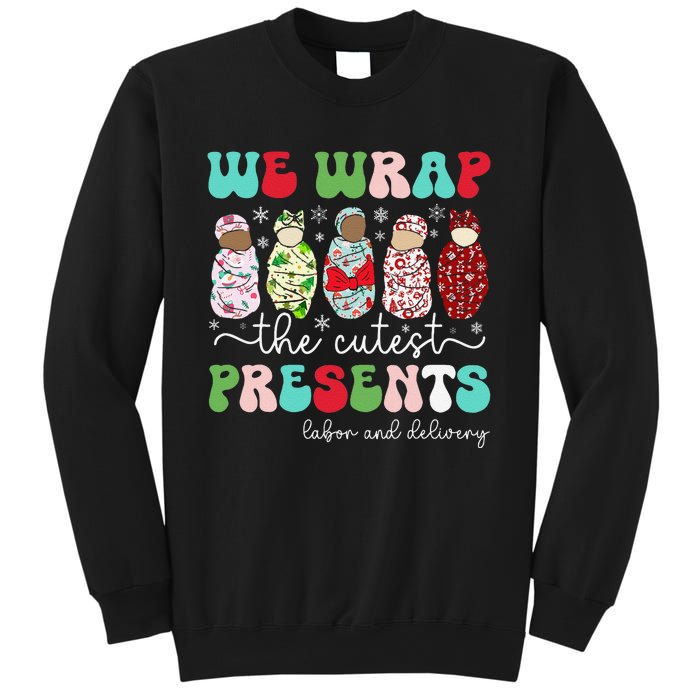 Fun We Wrap The Cutest Presents Labor And Delivery Christmas Sweatshirt