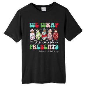 Fun We Wrap The Cutest Presents Labor And Delivery Christmas Tall Fusion ChromaSoft Performance T-Shirt