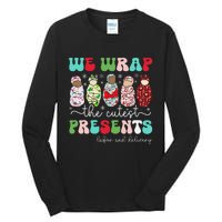 Fun We Wrap The Cutest Presents Labor And Delivery Christmas Tall Long Sleeve T-Shirt