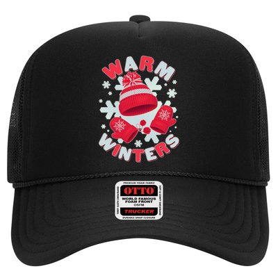 Festive Warm Winter Knit Hat And Gloves Trucker Hat