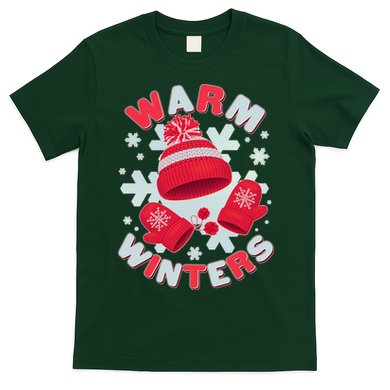 Festive Warm Winter Knit Hat And Gloves T-Shirt