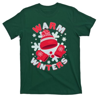 Festive Warm Winter Knit Hat And Gloves T-Shirt