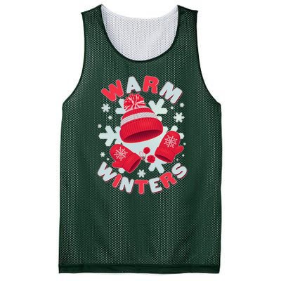 Festive Warm Winter Knit Hat And Gloves Mesh Reversible Basketball Jersey Tank