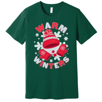 Festive Warm Winter Knit Hat And Gloves Premium T-Shirt