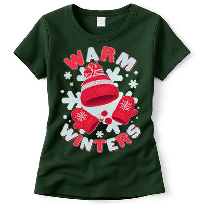 Festive Warm Winter Knit Hat And Gloves Womens T-Shirt