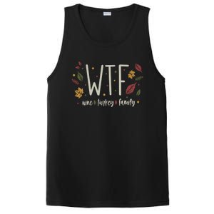 Funny Wtf Wine Turkey Family Thanksgiving Cute Gift PosiCharge Competitor Tank