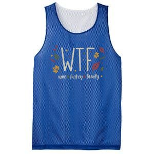 Funny Wtf Wine Turkey Family Thanksgiving Cute Gift Mesh Reversible Basketball Jersey Tank