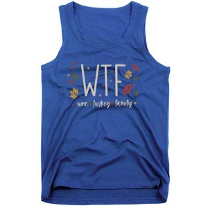 Funny Wtf Wine Turkey Family Thanksgiving Cute Gift Tank Top