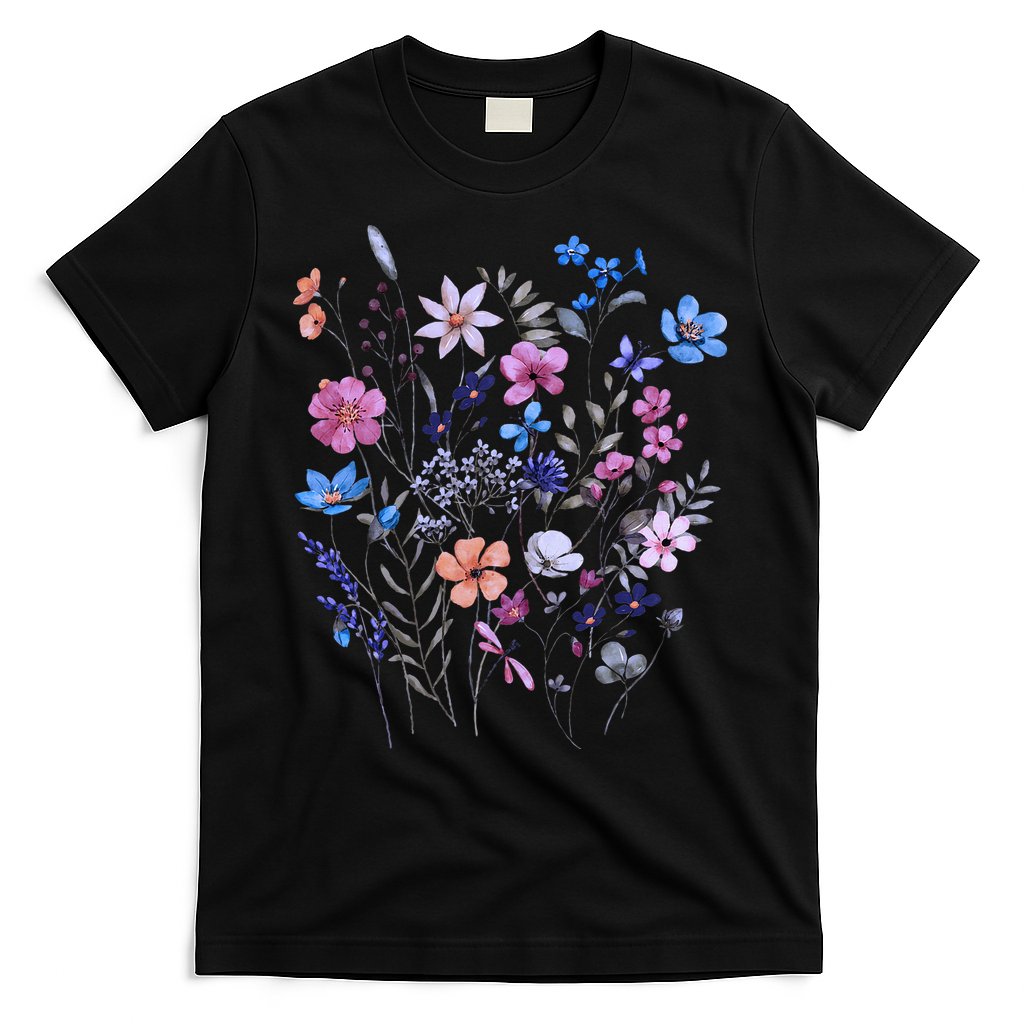 Flowers Women Wildflower Graphic Floral Gardening T-Shirt