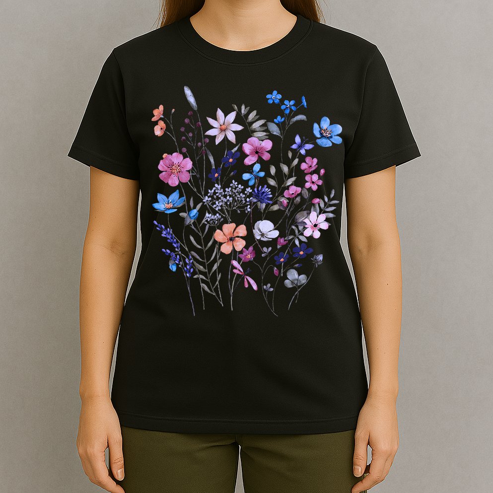 Flowers Women Wildflower Graphic Floral Gardening T-Shirt