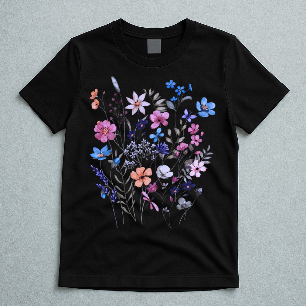 Flowers Women Wildflower Graphic Floral Gardening T-Shirt